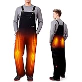 XIAOJIAQUE Men’s Heated Insulated Bib Overalls – Waterproof Work Coveralls with Battery Pack, Relaxed Fit, Ski & Snow Bibs