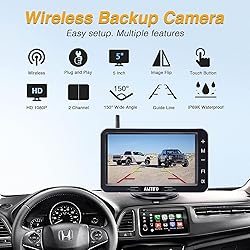 AMTIFO Wireless Backup Camera Touch Key - 5 Inch