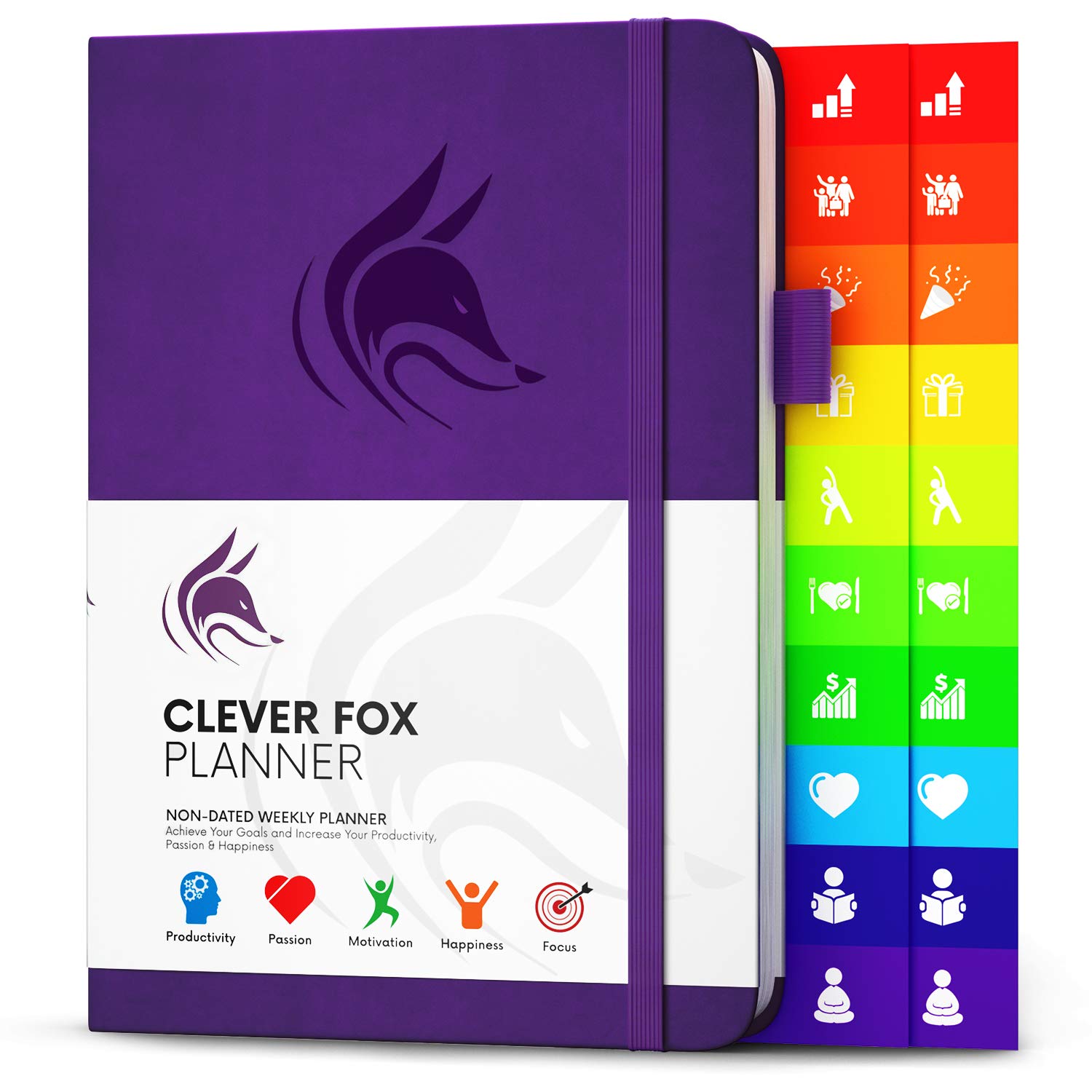 Clever Fox Planner – Undated Weekly & Monthly Organizer Journal for Productivity, Time Management & Goals – A5 (Purple)