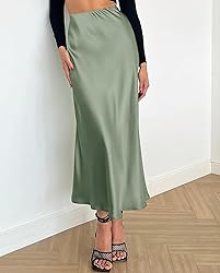 BTFBM Satin Skirts for Women Summer Spring Outfits