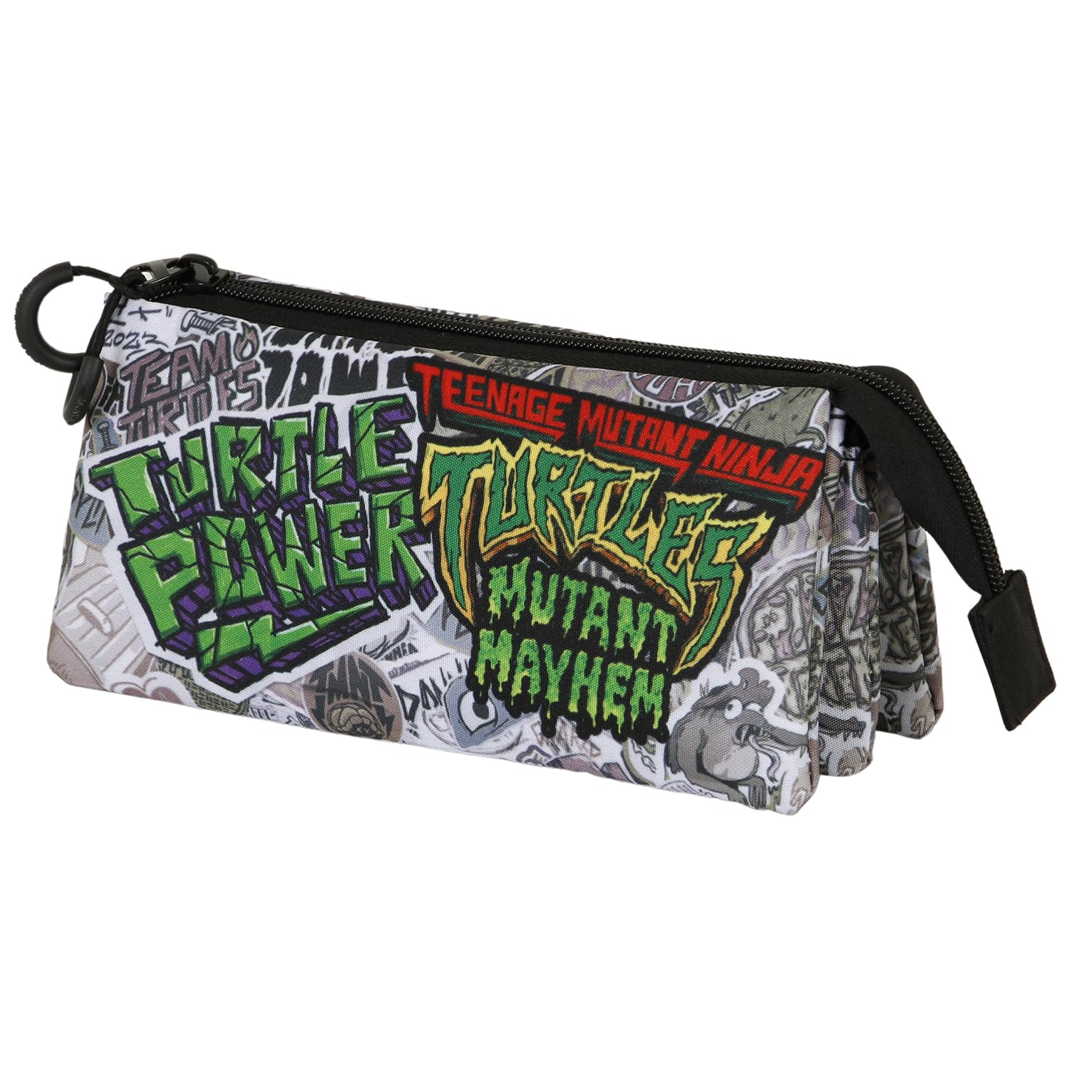 Karactermania Ninja Turtles Pizza Time-FAN Triple Pencil Case 2.0, Multicolour, 23 x 11 cm
