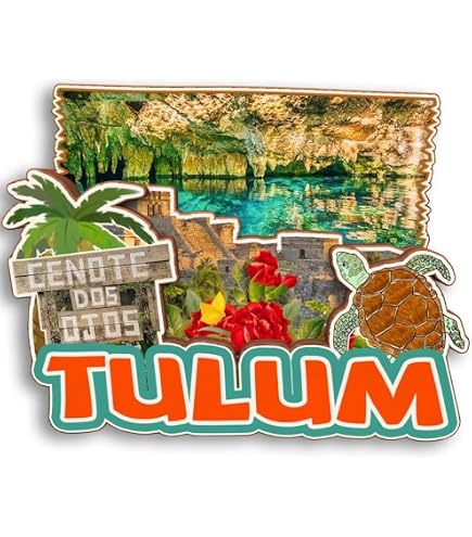 Imán De Nevera Tulum México | Recuerdo De Viaje Decorativo En MDF 1.2 Cm | Aprox. 7.6x10.2 Cm