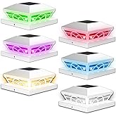 T-SUN Solar Post Cap Lights 6 Pack – Outdoor Waterproof RGB Color Changing Light for 3.5x3.5 4x4 5x5 5.5x5.5 Wood/Vinyl Fence