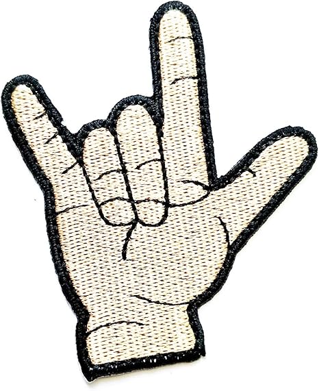 Amazon Com I Love You Hand Sticker Costume Embroidered Badge Iron