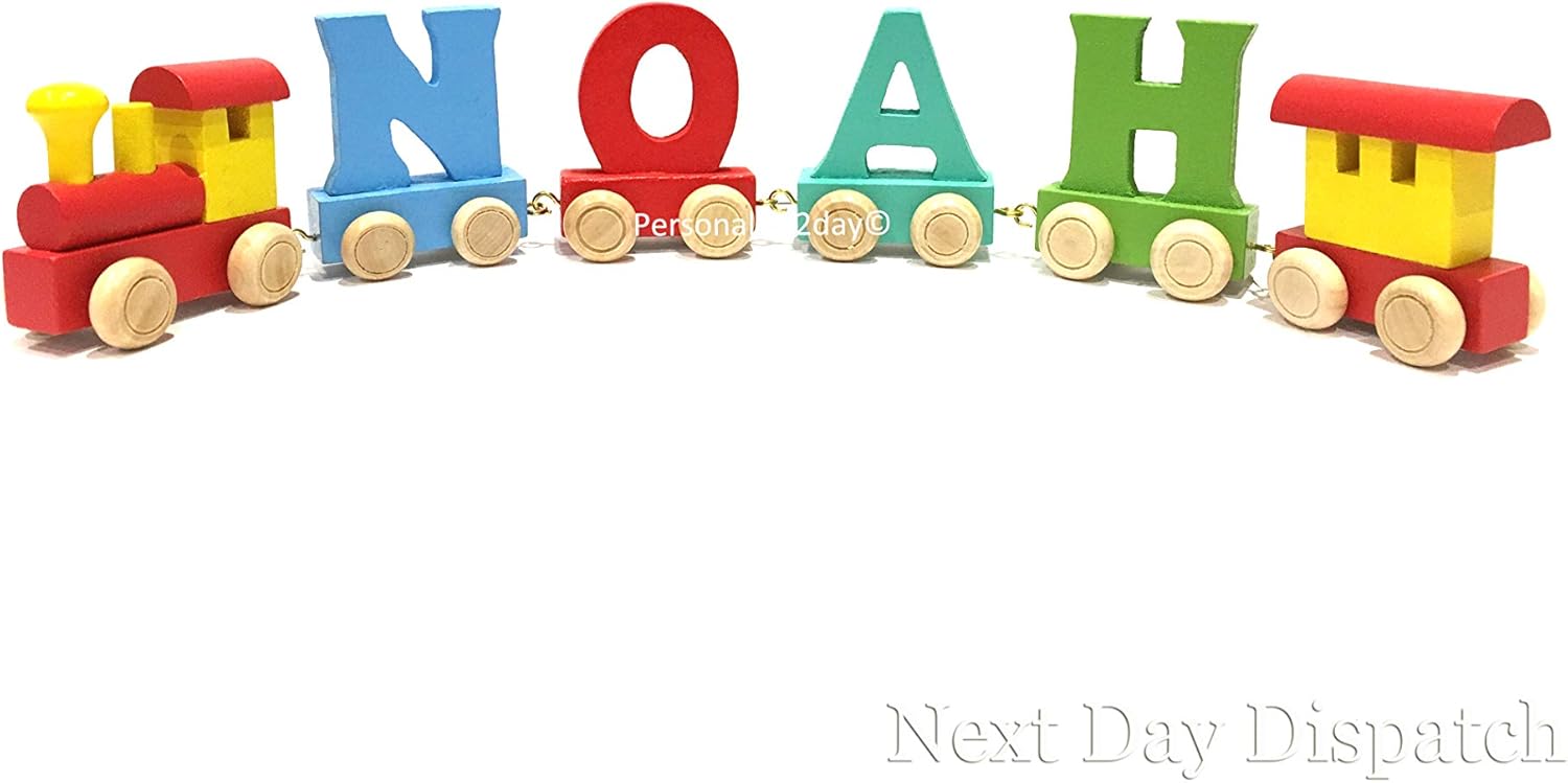 personalized wooden name train