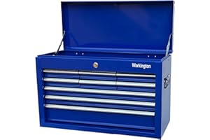 Workington Portable Metal Tool Chest with 9 Drawers, 24" 9-Drawer Tool Chest Cabinet with Ball Bearing Drawer Slides, Steel Tool Storage Box Organizer 4006 Blue