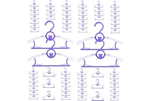 MJRASG 80 Pack Baby Hangers for Closet Plastic Kids Hangers Clothes Space Saving Hangers Non Slip Extendable Baby Hangers for Nursery Toddler Heavy Duty Clothing Hangers Bulk, Purple