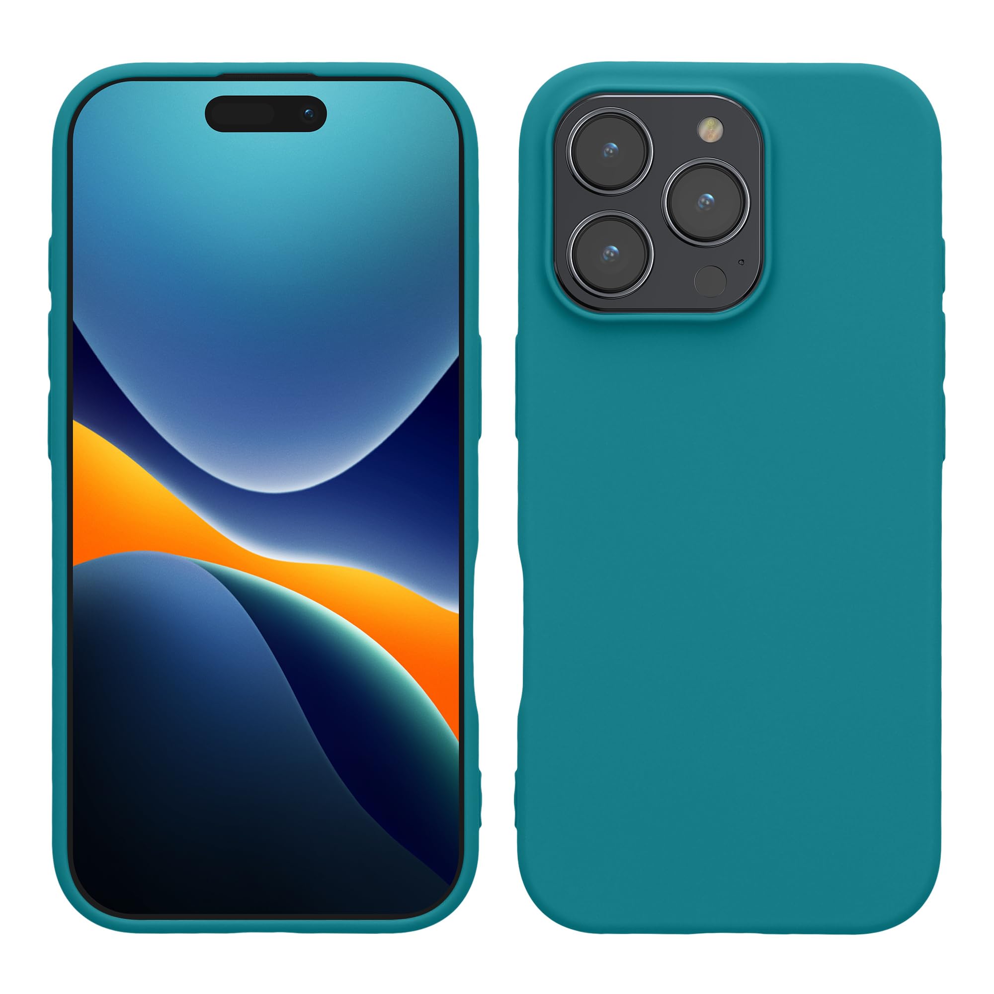 kwmobile Case for Apple iPhone 16 Pro Max Case - Soft Cover - Shockproof TPU Material - Wireless Charging - Teal Matte