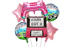 Video Game Balloons, 6PCS Level Up Balloons for Birthday Game Theme Party Decorations