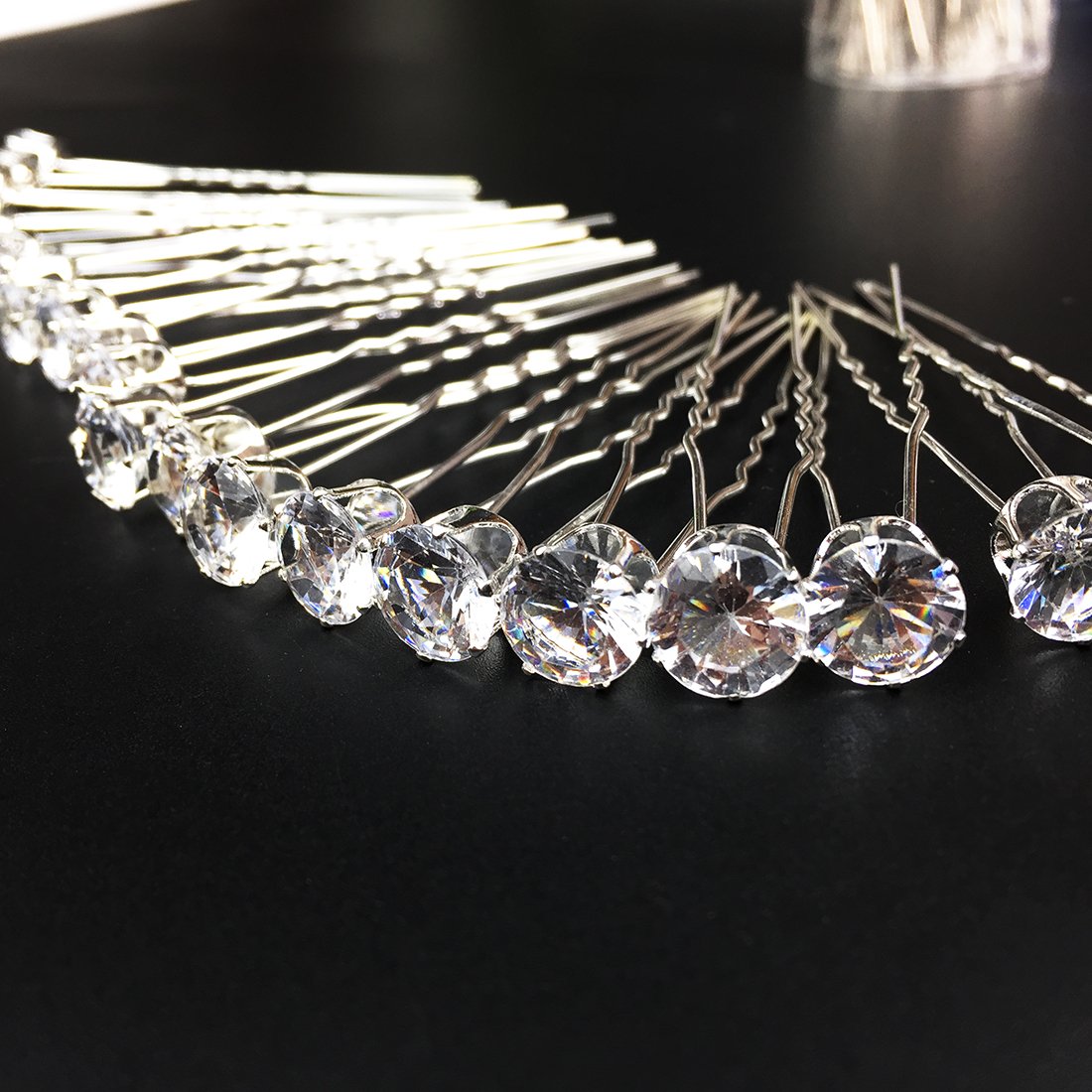 Dooppa 20PCS Rhinestone U Shape Hair Pins for Party Prom Wedding Bridal Bridesmaid