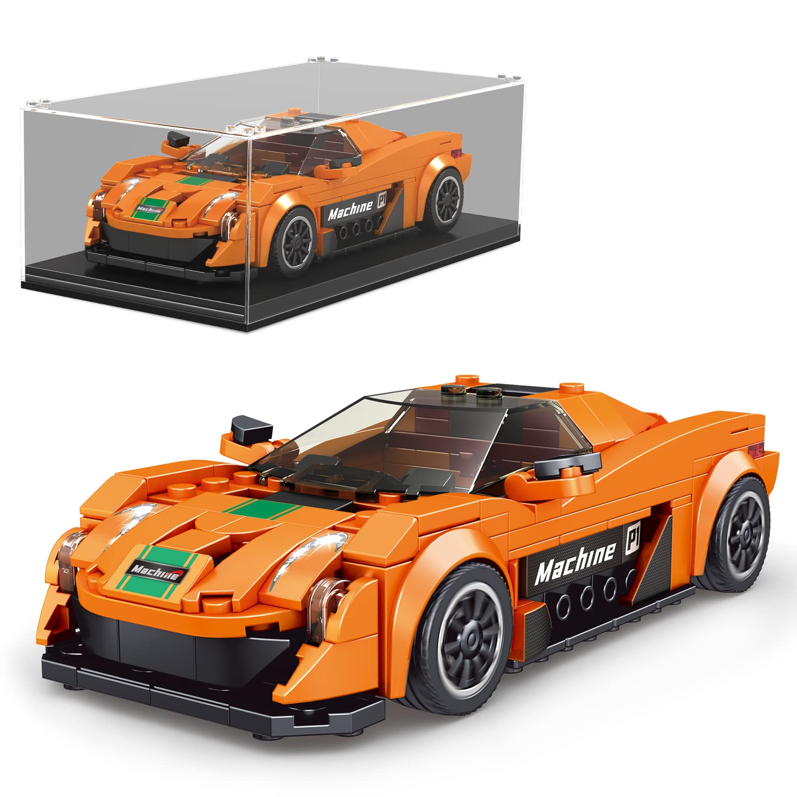 Mould King Speed Champion P1 Super Car Models Building Toys with Clear Display Case, 27004 Model Car Kits, Collectible Car Models Building Blocks, Racing Toy Cars for Adults Kids 8+(306 PCS)