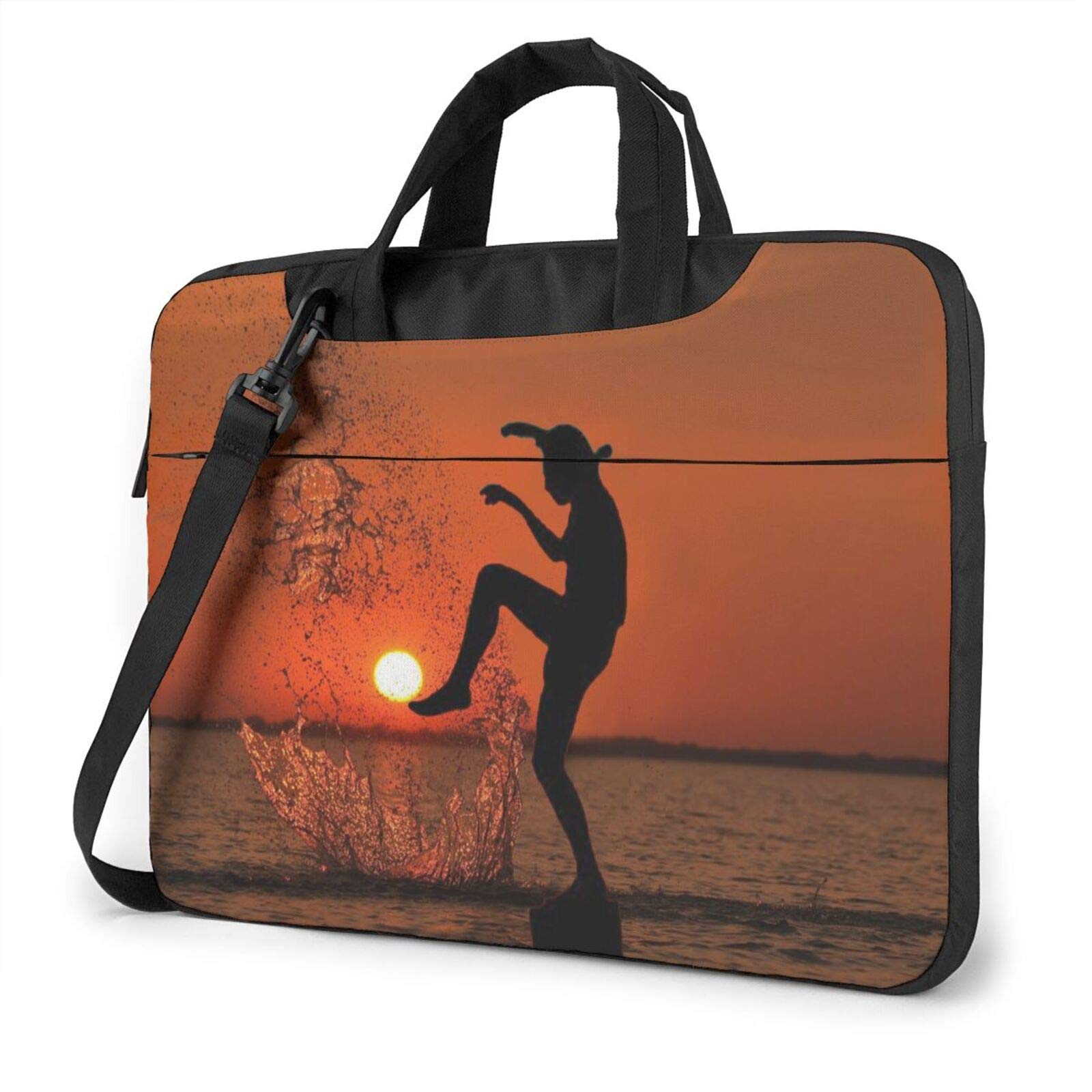 Laptop Shoulder Messenger Bag Briefcase Karate Seaside Laptop Bag Shockproof Foam Computer Protectiv