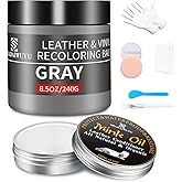 SHADAIWUYU 8.5oz Leather Recoloring Balm with 100ml Mink Oil,Gray Leather Repair kit for Furniture and Car Interior,Leather Couch Scratch Repair,Leather Dye Paint,Mink Oil for Leather