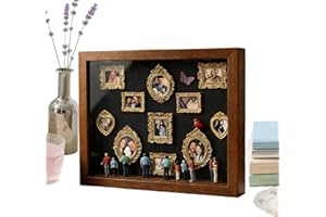 DIY Mini Museum Silhouette Box, Custom Museum of Us, Shadow Box Frame Kit with Gold Mini Frames & Figurines, DIY Photo Family