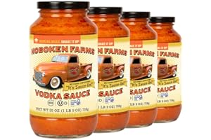 Hoboken Farms Vodka Sauce – No Sugar Added, Low Sodium, Non-GMO, Preservative-Free, Low Carb, Keto – Better For You Pasta Sauce! (25oz, Pack of 4)