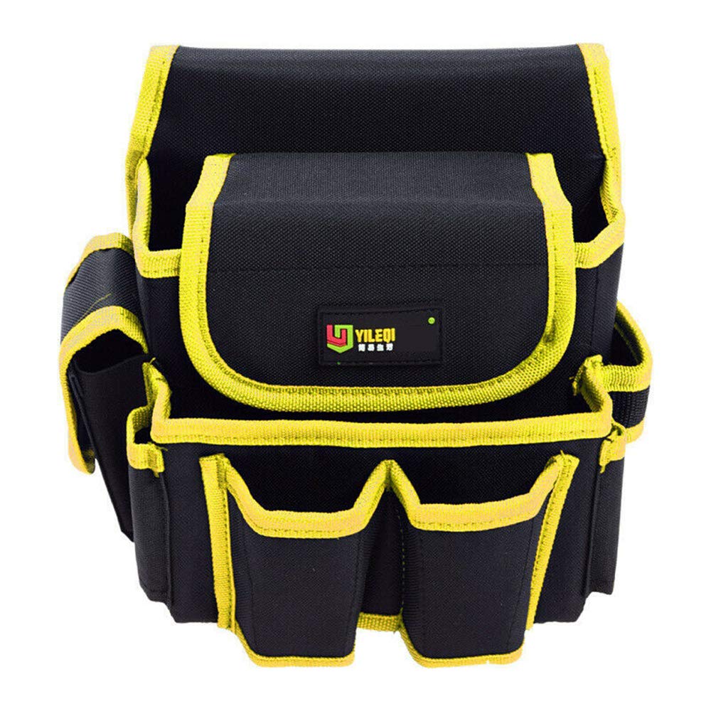 Tool Bag Backpack Pocket Electrician Waist Storage Bag Screwdriver Utility Kit Holder Belt Mutil Pocket Heavy Duty Tool Bag-Yellow