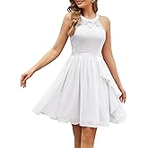 Wedtrend Women's Bridesmaid Dresses, Halter Sleeveless Cocktail Dress Ruffle A Line Short Prom Dress 2026