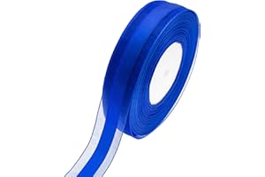 ATRBB 50 Yards 1 Inch Wide Satin Ribbon with Organza Edge for Wedding Gifts Wrapping DIY Bows and Craft (Royal Blue)
