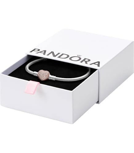 Amazon.com: PANDORA Moments Heart Clasp Snake Chain Bracelet