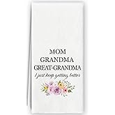 Bnzolyoia Great Grandma Dish Towels - Grandma Gifts, Kitchen Towels, Pregnancy Announcement Gifts, 16x24