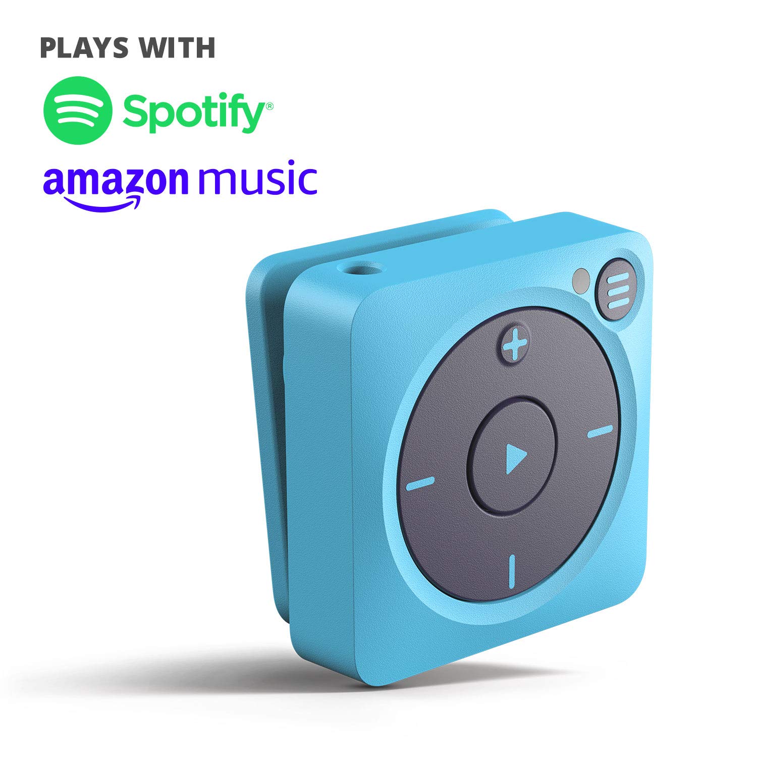 Mighty Vibe Spotify and Amazon Music Player - Bluetooth & Wired Headphones - 1,000+ Song Storage - No Phone Needed - Blue
