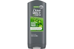 DOVE Men + Care Body Wash and Face for Fresh, Healthy-Feeling Skin Extra Fresh Cleanser That Effectively Washes Away Bacteria While Nourishing Your 13.5 oz