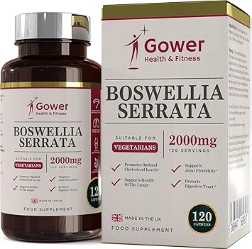 Boswellia Serrata Weihrauch-Kapseln | Hochdosiert 5:1 (entspricht 2000 mg) | 120 Kapseln | STARK ENTZÜNDUNGSHEMMEND | Muskel-