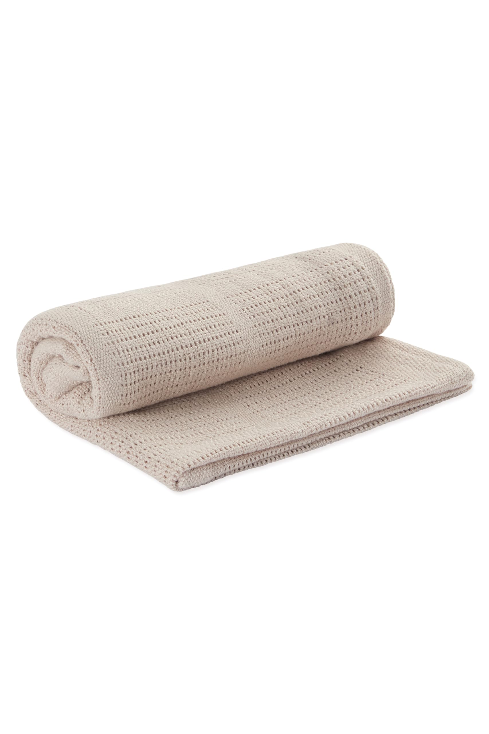 MORI Cellular Blanket Taupe Organic Cotton Bamboo 70x100cm Lightweight Breathable for Newborn Durable Comfortable Swaddle Ideal for Cot Crib Moses Basket Pram or Travel