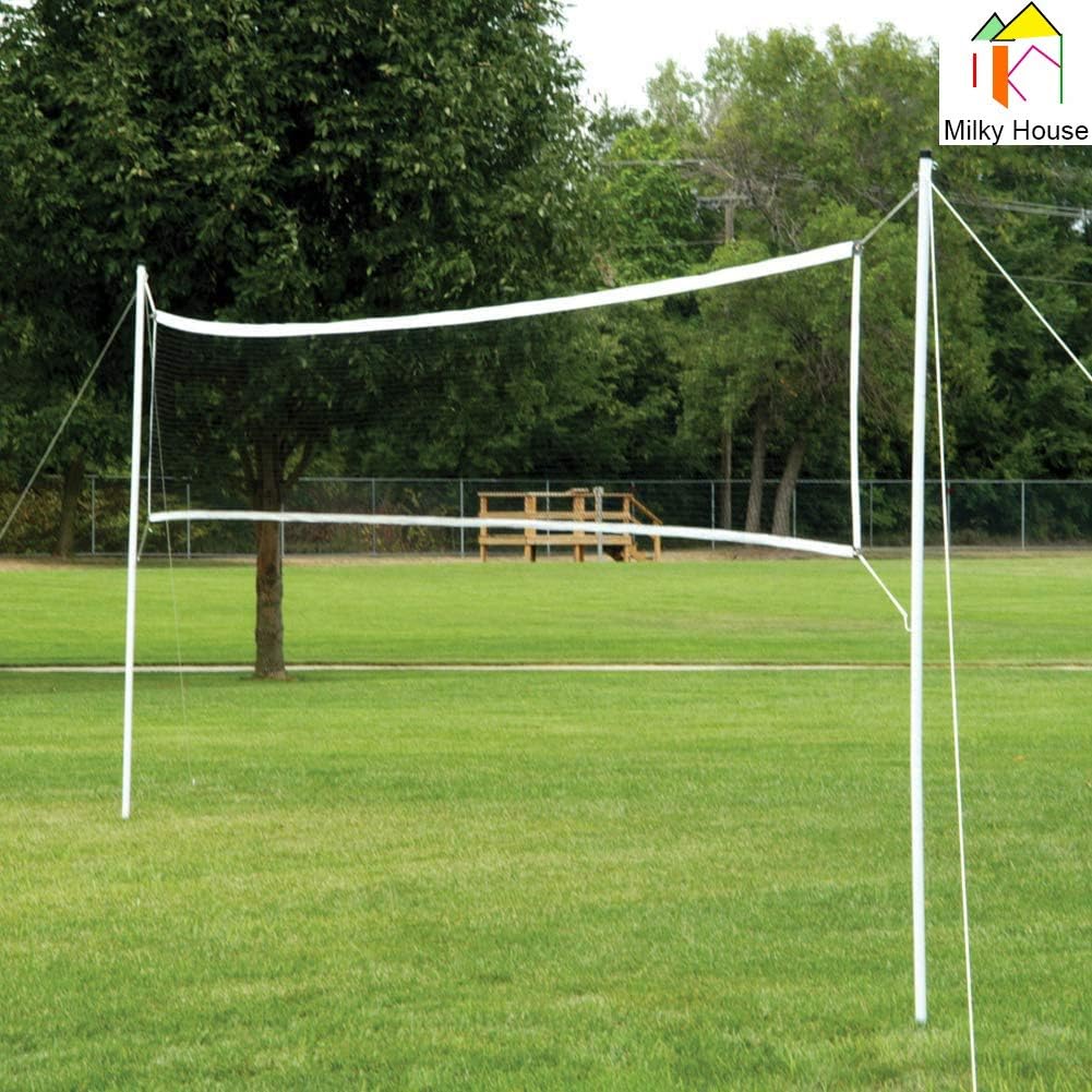 Milky House Volleyball Nets Volleyball Replacement Net for Outdoor or Indoor Sports Backyard Schoolyard Pool Beach (32 FT x 3 FT) Portable Outdoor Volleyball Net, Poles Not Included : Sports & Outdoors