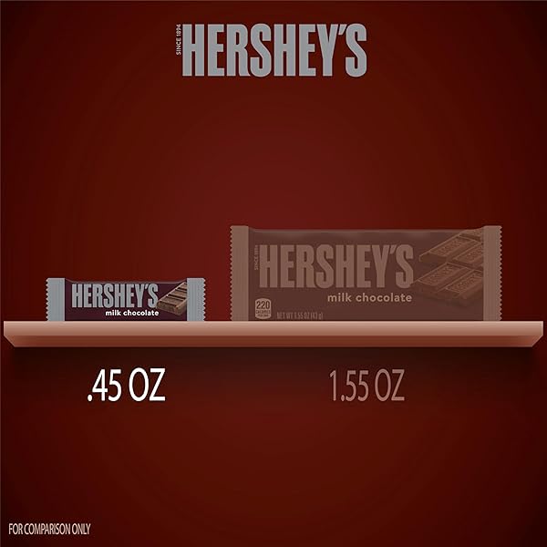 HERSHEY’S MILK CHOCOLATE SNACK SIZE, CANDY BARS, 11.25 OZ (25 PIECES)