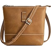 S-ZONE Leather Crossbody Bags for Women Small Over the Shoulder Purses and Handbags Trendy