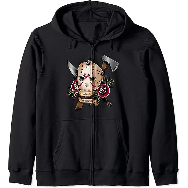 Amazon.com: Friday The 13th Jason Mask Zip Hoodie : Clothing