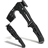 HX OUTDOORS Folding Hatchet Axe with Hammer &amp; Bottle Opener | Compact DC53 steel axe, dual lock, G10 handle, 615g - ideal for camping, bushcraft, and bug-out