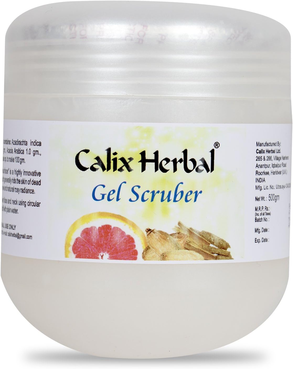 Calix Herbal Gel Scruber Face Scrub for Pore Unclog, Blackhead Removal Exfoliator Enriched with Neem & Apricot Shell, 500g