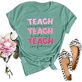 SFHFY Teacher Shirt Women: Teach Tshirt Cute Teacher Life Shirts Special Education Tee Inspirational Tops