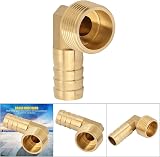 Hilitand 3/4" Male Thread Brass Barb 90 Degree Elbow Hose Fitting Joint Head view 3