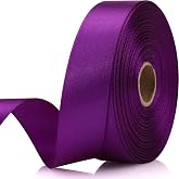 NISDOCF 7/8 Inch 30 Yards Purple Satin Craft Ribbon-Single Face Polyester Ribbon for Handmade Roses,Gift Wrapping,Timeless Flower,Bouquets,Wedding and Party Decoration