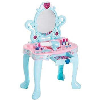 HOMCOM Kinder Mädchen Schminktisch mit Musik und Licht Kosmetiktisch Spielzeug 43,5×B31,5×H72,5cm