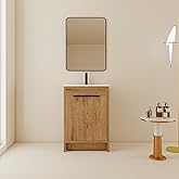 San Merah 24 inch Bathroom Vanity with Sink, Bathroom Cabinet W/Single Ceramic Sink, Freestanding Bathroom Vanity with Soft C