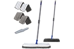 Two Sided Dust Mop Floor Cleaning System, MASTERTOP 360 Microfiber Mop with Stainless Steel Handle,Wet Dry Mop,Flat Flip Mops for Hardwood, Laminate, Vinyl, Tiles,4 Washable Mops Pads