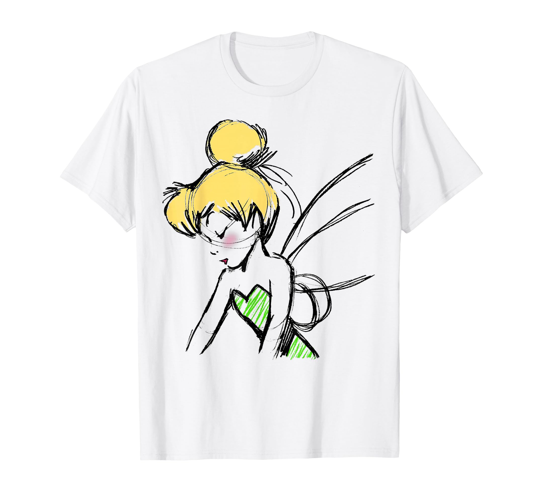 Disney Peter Pan Tinker Bell Sketch Profile T-Shirt