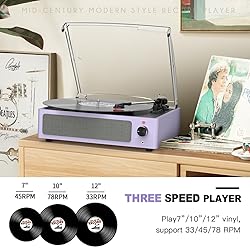 WOCKODER Turntable Vinyl Record Players New Sleek