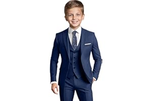TIEFONY Boys' Formal Suit Set Slim Fit Kids Formal Suits Toddler Tuxedo Wedding Prom Classic Outfit for Teen