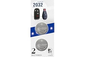 uuam 2 Pack CR2032 Key Fob Battery Replacement for Jeep Dodge Chrysler 300 Challenger Dart Durango Grand Caravan Journey RAM Cherokee Routan Town Remote Fobik