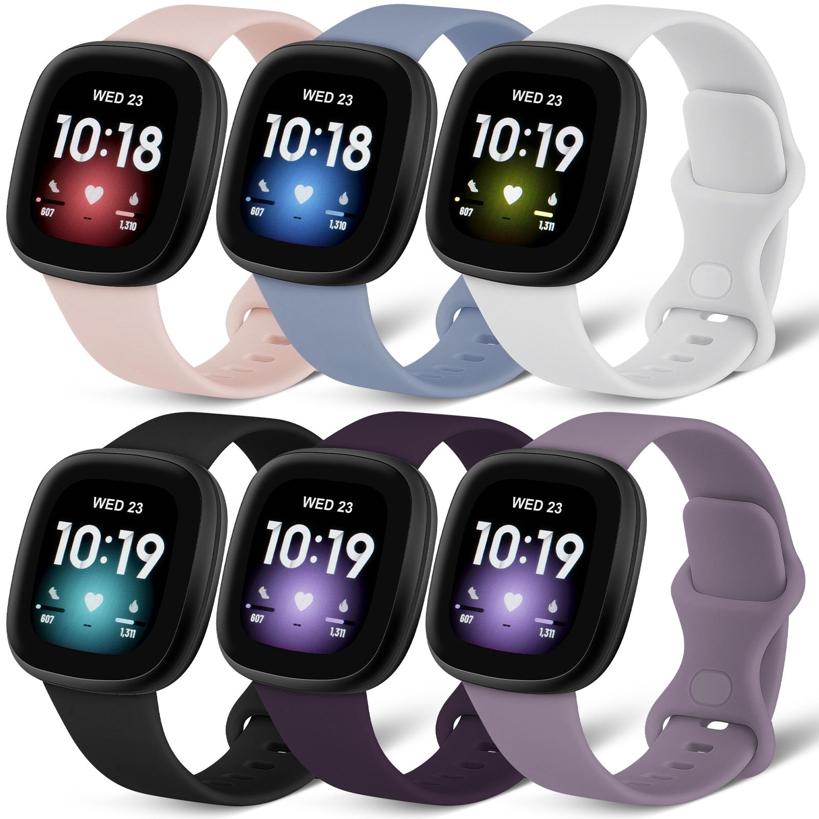 AXFEE Strap Compatible with Fitbit Versa 3/Fitbit Versa 4 Strap, Silicone Adjustable Sport Classic Replacement Straps Compatible with Fitbit Versa 3 Strap/Fitbit Versa 4 / Fitbit Sense 2(Not Watch)