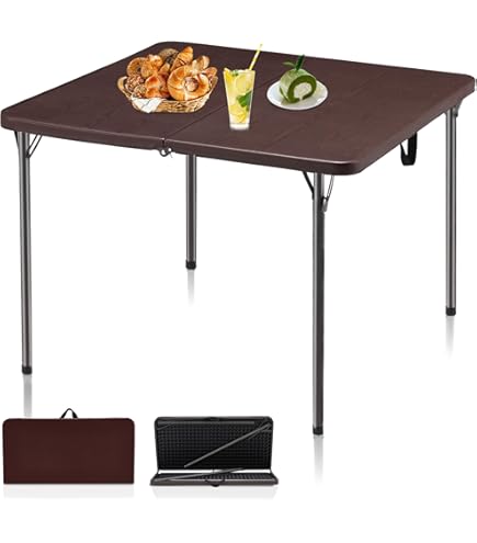 【美品】Cosco ブラウン 正方形 折りたたみテーブル 34インチ Amazon.com: Cosco Square Folding Table 34