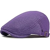 Lifup Unisex Mesh Newsboy Hat Breathable Summer Flat Cap Adjustable Gatsby Ivy Golf Cabbie Hat