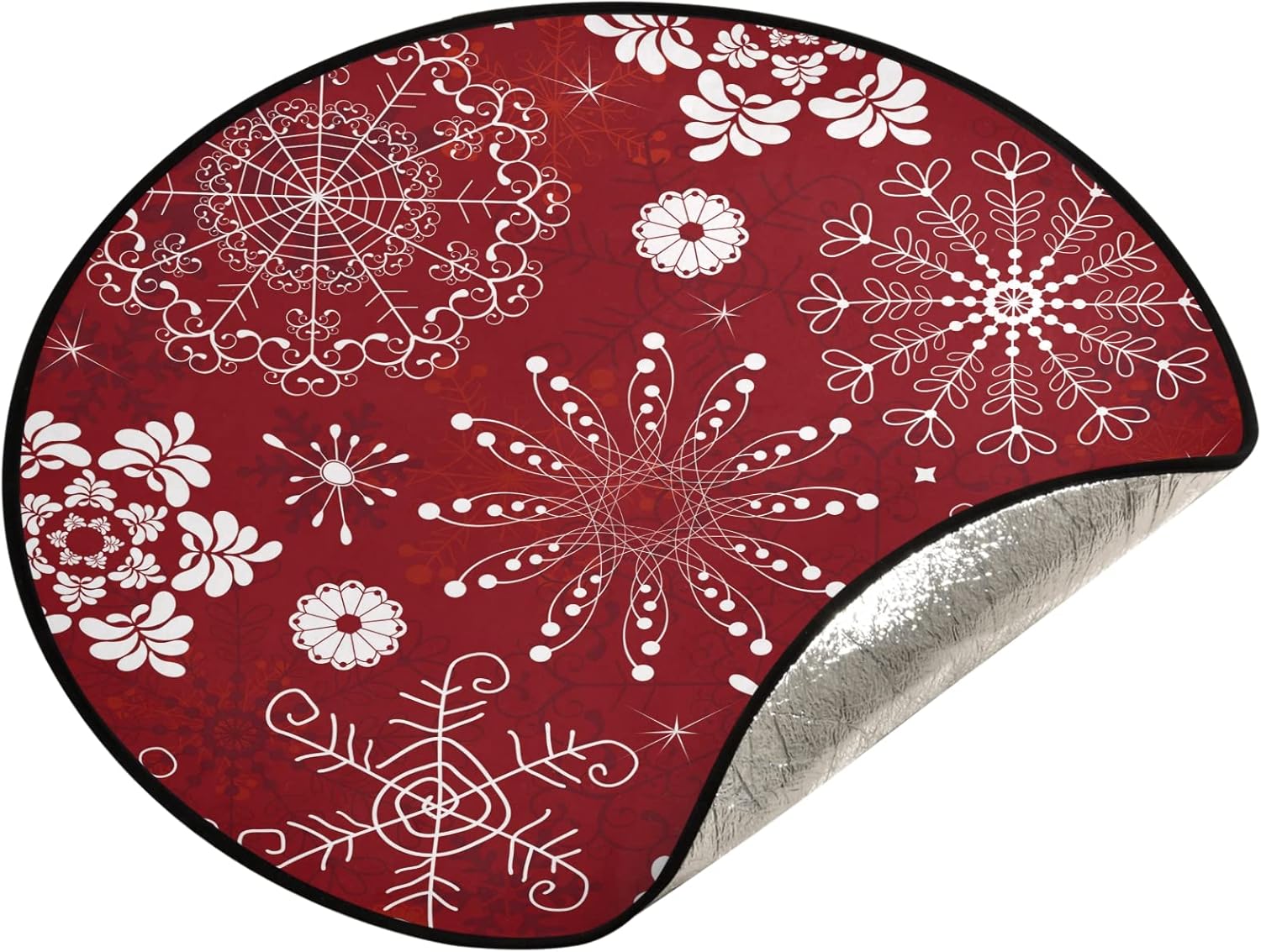 Tree Stands - susiyo Snowflake Winter Christmas Tree Stand Mat 28inch Waterproof Floor Protector for Xmas Decorations