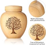 HOOMTREE Small Keepsake Urns Bamboo Set of 4 Tree of Life Engraved view 3