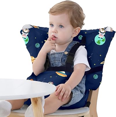 Vine Easy Seat Portable Travel High Chair Adjustable Safety Washable Grey